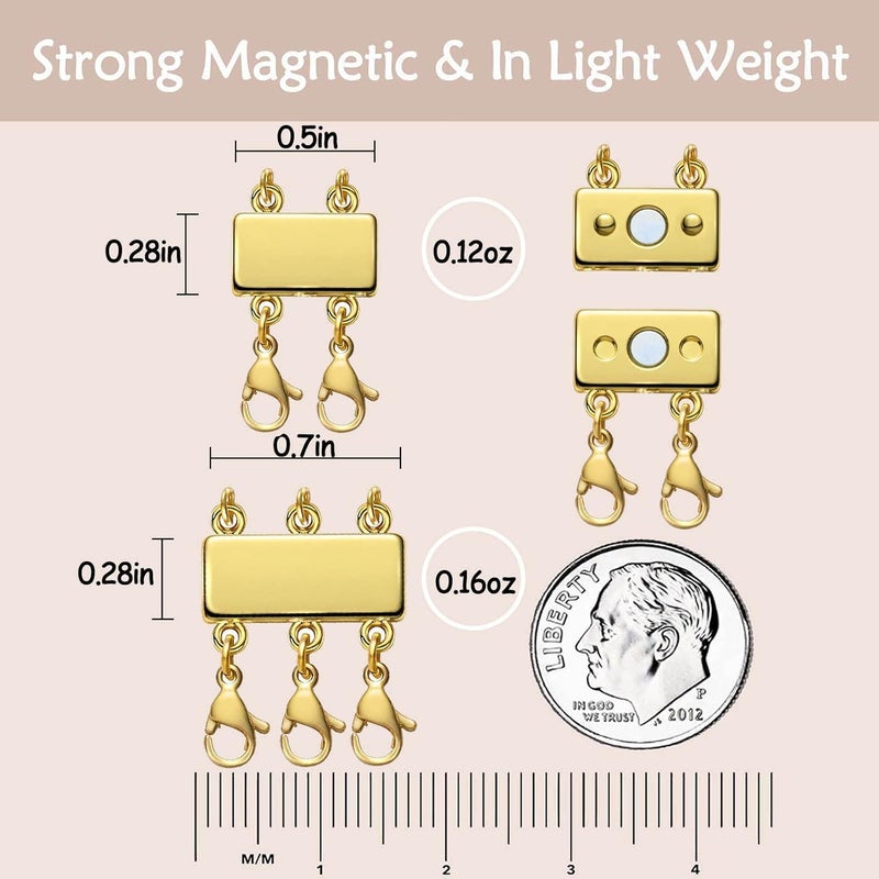 OHINGLT Necklace Layering Clasps Magnetic Slide Lock Clasp Necklace Connector Multi Strands Slide Tube Clasps - Image 4